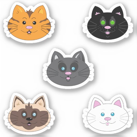 Leuke Katten Cartoons Sticker (Voorkant)