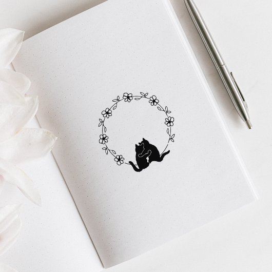 Leuke katten Circle Flower Journal Lijst Rubberstempel