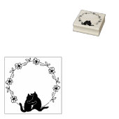 Leuke katten Circle Flower Journal Lijst Rubberstempel (Gestempeld)