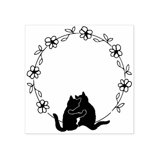 Leuke katten Circle Flower Journal Lijst Rubberstempel (Afrduk)
