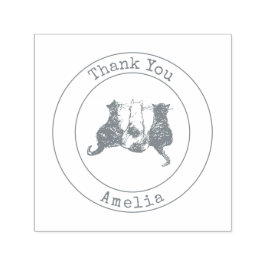 Leuke Katten Dank u zelf-inking stempel