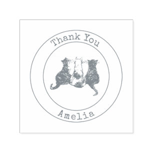 Leuke Katten Dank u zelf-inking stempel