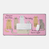 Leuke Katten en Quotes Roze Bureaumat (Keyboard & Muis)