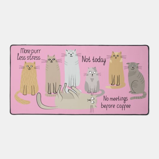 Leuke Katten en Quotes Roze Bureaumat (Voorkant)