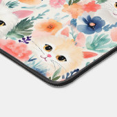 Leuke katten en wilde bloemen patroon bureaumat (Hoek)