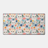 Leuke katten en wilde bloemen patroon bureaumat (Voorkant)