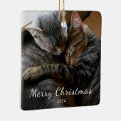 Leuke Katten Foto Moderne Kerstmis Keramisch Ornament (Rechts)