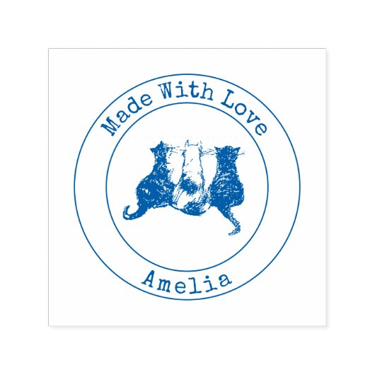 Leuke Katten Gemaakt met liefde zelfinkkend stempe Zelfinktende Stempel (Design)