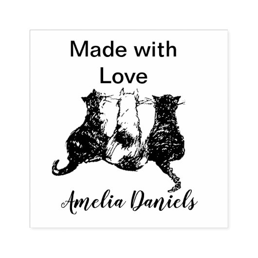 Leuke Katten Handgemaakt door Rubberstempel (Afrduk)