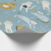 Leuke katten in gekke ruimte past bij kinderpatroo cadeaupapier (Hoek)