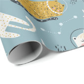 Leuke katten in gekke ruimte past bij kinderpatroo cadeaupapier (Rol Hoek)