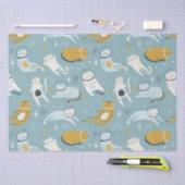 Leuke katten in gekke ruimte past bij kinderpatroo tissuepapier (Craft)