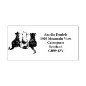 Leuke Katten in Rij Retouradres Rubberstempel (Afrduk)