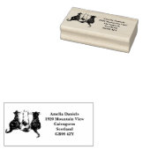 Leuke Katten in Rij Retouradres Rubberstempel (Gestempeld)