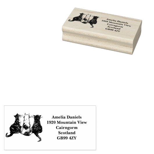 Leuke Katten in Rij Retouradres Rubberstempel (Gestempeld)
