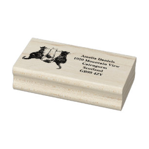 Leuke Katten in Rij Retouradres Rubberstempel