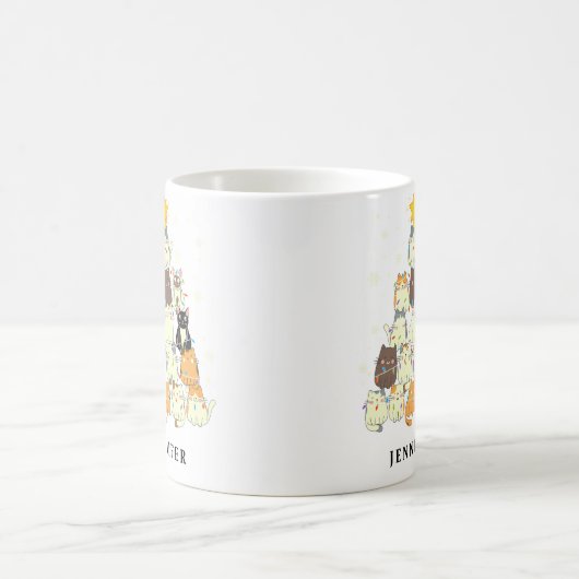 Leuke Katten Kerstboom gepersonaliseerd Koffiemok (Center)