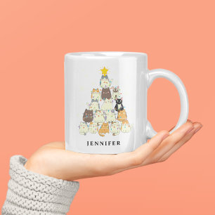 Leuke Katten Kerstboom gepersonaliseerd Koffiemok
