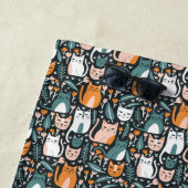 Leuke Katten Kleurrijke Botanische Bloemen Patroon Strandlaken (In situ)