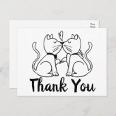 Leuke Katten Kussen Kitties Zwart Wit Bruiloft Briefkaart (Voorkant / Achterkant)