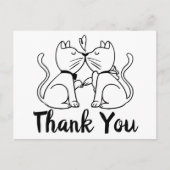 Leuke Katten Kussen Kitties Zwart Wit Bruiloft Briefkaart (Voorkant)