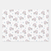 Leuke katten met santa muts meowy kerst inpakpapier vel (Voorkant 2)