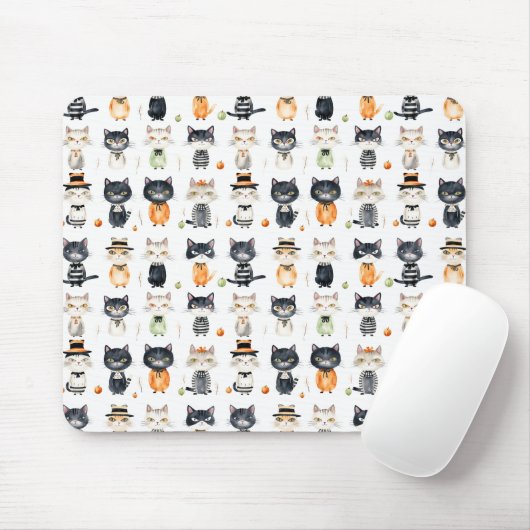 Leuke katten patroon mousepad muismat (Met muis)