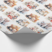 Leuke katten portretten cadeaupapier (Hoek)