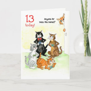 Leuke Katten Spelen Videogame 13e Verjaardag Kaart