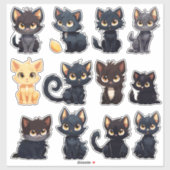 Leuke Katten Sticker Collectie (12 Katten) (Vel)