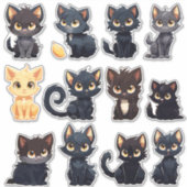 Leuke Katten Sticker Collectie (12 Katten) (Voorkant)