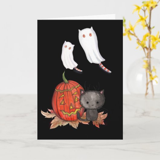 Leuke Katten van het Spook van de Kat van de Kaart (Gele Bloem)