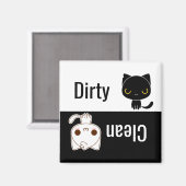 Leuke Katten Vuil Schoon Schotel Wasmachine Magneet (Voorkant / Achterkant)