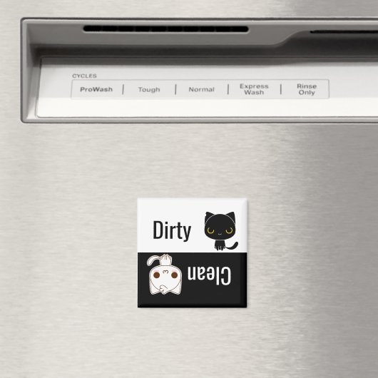Leuke Katten Vuil Schoon Schotel Wasmachine Magneet (Insitu (Vaatwasser))