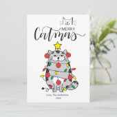 Leuke Kattenboom Huisdier Liefhebber Prettig Kattm Feestdagenkaart (Staand voorkant)