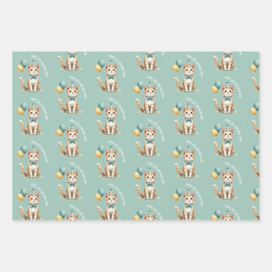 Leuke kattenliefhebber verjaardagscadeau inpakpapier vel (Voorkant)