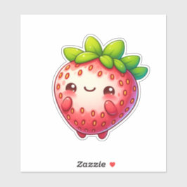 Leuke kawaii aardbeien fruit sticker
