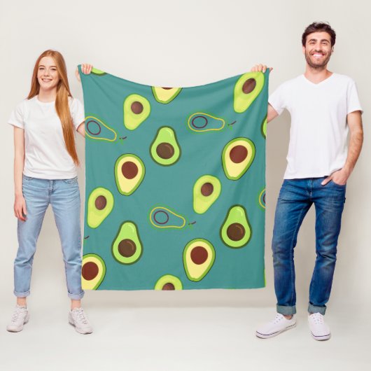 Leuke Kawaii Avocado slice zomer gradiënt Patroon Fleece Deken (In situ)