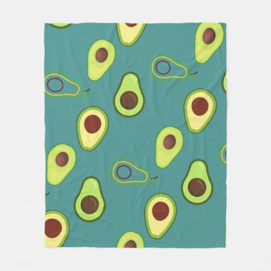 Leuke Kawaii Avocado slice zomer gradiënt Patroon Fleece Deken (Voorkant)