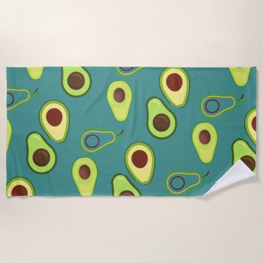 Leuke Kawaii Avocado slice zomer gradiënt Patroon Strandlaken (Voorkant)