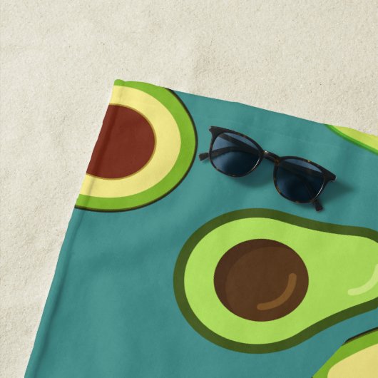 Leuke Kawaii Avocado slice zomer gradiënt Patroon Strandlaken (In situ)