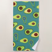 Leuke Kawaii Avocado slice zomer gradiënt Patroon Strandlaken (Voorkant)