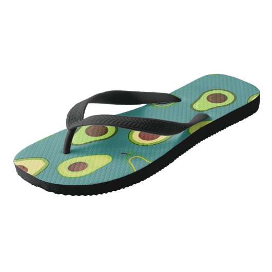 Leuke Kawaii Avocado slice zomer gradiënt Patroon Teenslippers (Schuin)
