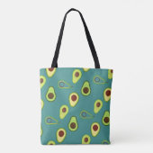Leuke Kawaii Avocado slice zomer gradiënt Patroon Tote Bag (Achterkant)