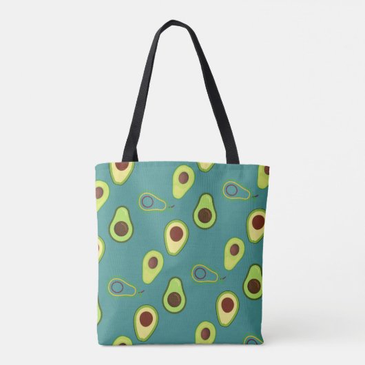 Leuke Kawaii Avocado slice zomer gradiënt Patroon Tote Bag (Achterkant)