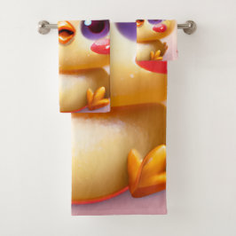 Leuke Kawaii Baby Kip met Holly Bad Handdoek