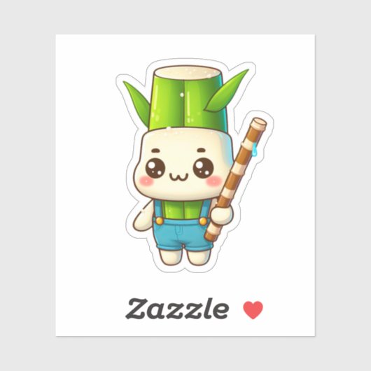 Leuke kawaii bamboe hoofd sticker (Vel)