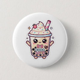 leuke kawaii boba bubbel theepin badge ronde button 5,7 cm