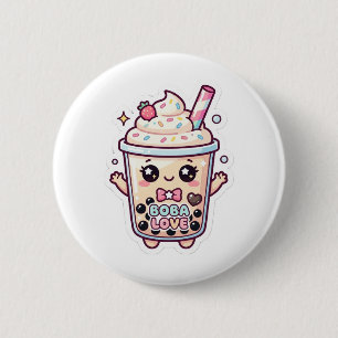 leuke kawaii boba bubbel theepin badge ronde button 5,7 cm