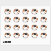Leuke Kawaii Calico kitty cat Ronde Sticker (Vel)